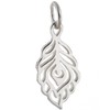 Tiny Peacock Feather Charm - 925 Sterling Silver - Bird