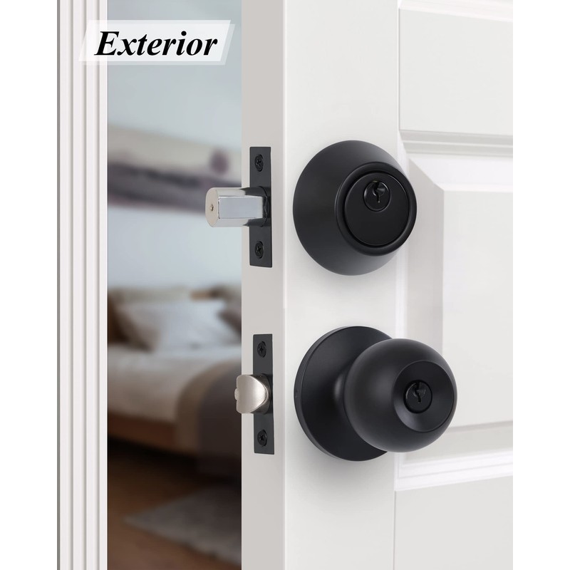 Lanwandeng All Keyed Same Entry Knobs&Single Cylinder Deadbolt Combo Set