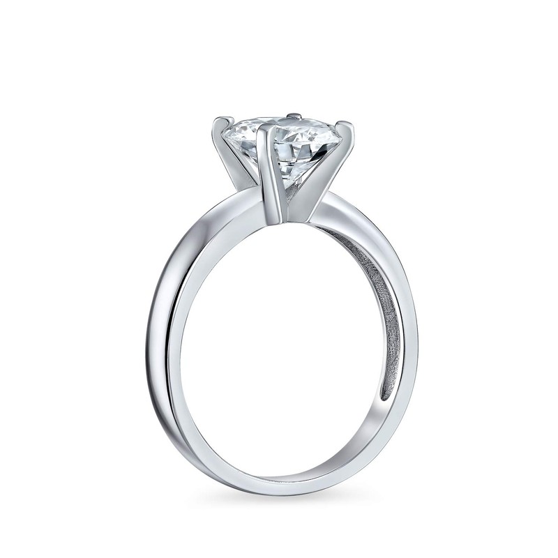 Bling Jewelry Sterling Silver Classic CZ Round Solitaire Engagement Ring