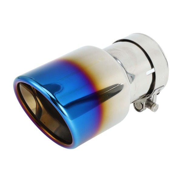Hihaha Roll Edge Slant Exhaust Tip Clamp Rear Tailpipe Car