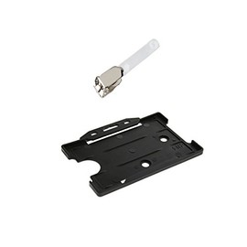 ID Card It 1 x Black Identity ID Card Pass Badge Holder and Crocodile Safety Clip