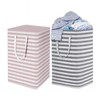 2 Pcs Laundry Basket 75 Litres Waterproof Lining Dirty Clothes