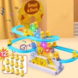 Miaosi Juguete Niños Patito Pista Carro Electrico Con Musica Ligera