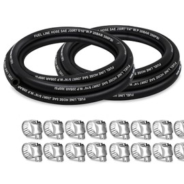 HOUSUN Fuel Line 1/4 5/16 Inch ID, Fuel Hose 10FT 300PSI High-Pressure with 20 Clamps., J30R7 Fuel Line Hose NBR.