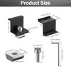 Mailfull Pack of 8 Solar Panel Brackets 30 mm Black