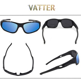 VATTER Kids TR90 Unbreakable Polarized Sport Sunglasses Kids Boys Girls Youth UK 816blackbluelense