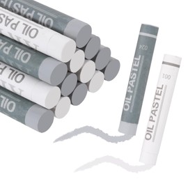 sourcing map Soft Oil Pastels, Oil Pastel Crayons Vibrant Color Blendable Art Supplies for Painting Drawing Blending Painting Artists Beginners Professional(White Light Gray, Pack of 36)