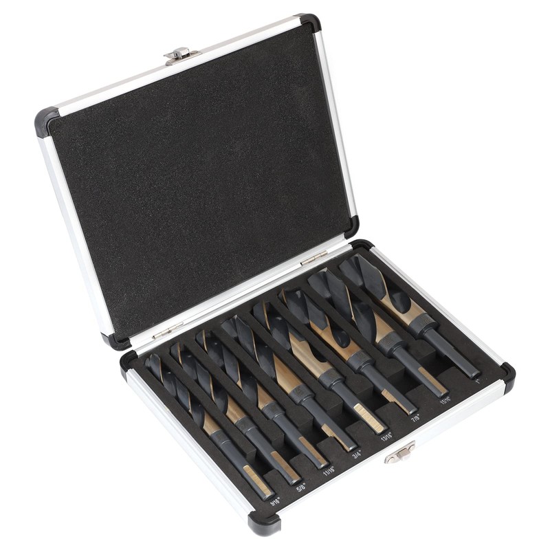 COMOWARE Reduced Shank Drill Bit Set, 8 Sizes from 9/16"