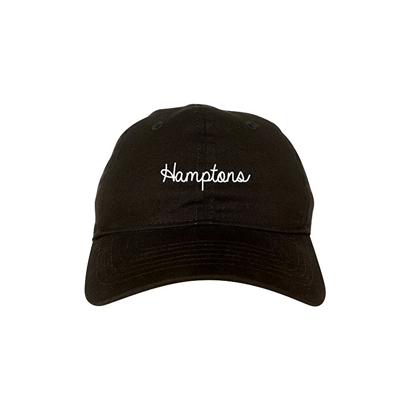 Hamptons NY Script Chest Dad Hat Black