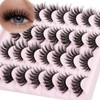 False Lashes Natural Cateye Eyelashes - 3D Fluffy 14mm Natural