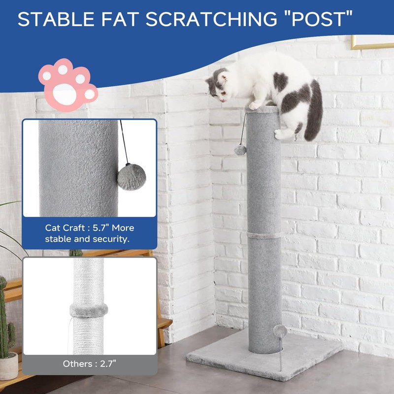 Cat Scratching Post Carpet Scratching Post 40" for Indoor Cats,