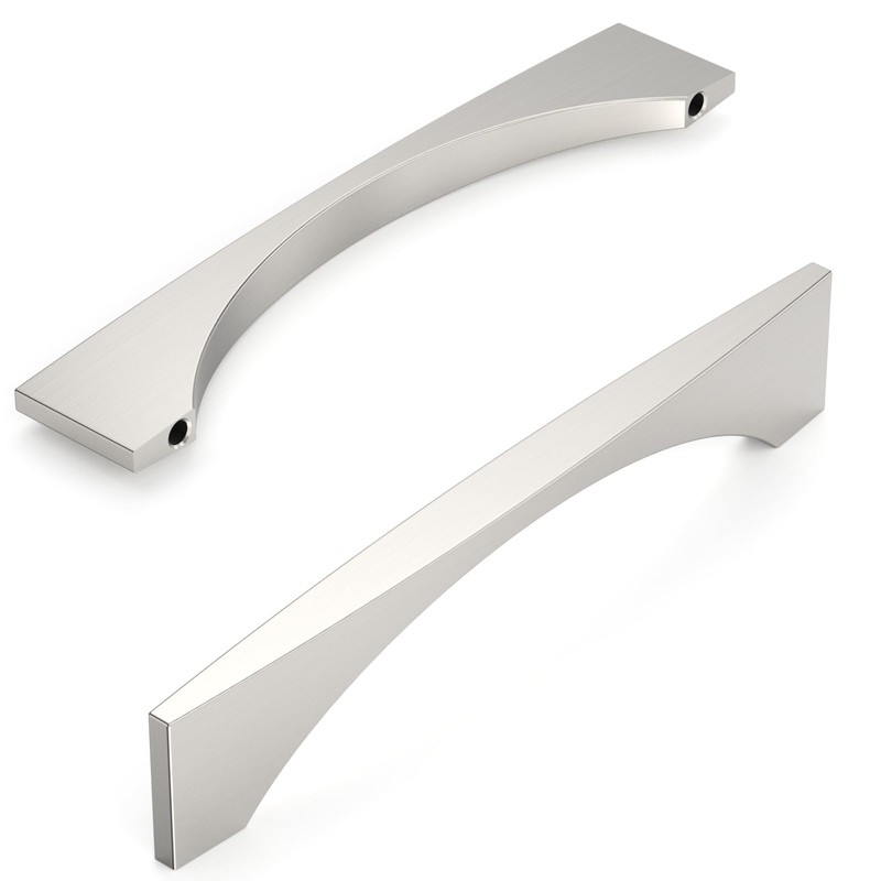 Amerdeco 10 Pack Brushed Satin Nickel Cabinet Pulls 5 Inch(128MM)