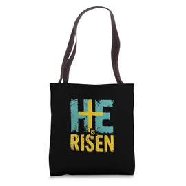 Easter HE Is RISEN Christian Faith Tote Bag
