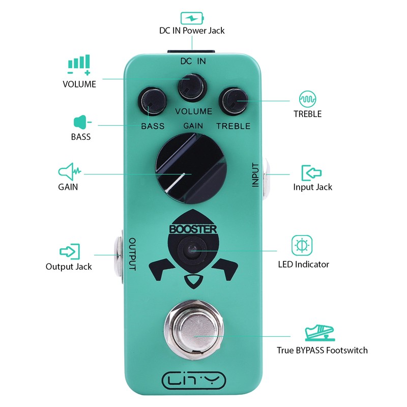 Lity Booster Guitar Pedal Mini Booster Effects Pedal Pure Clean