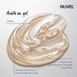 Nuvel Aceite Corporal en Gel con Manteca de Cacao 200ML Hidratación Profunda para Piel Seca y Opaca Body Oil Gel para Brillo Natural y Suavidad