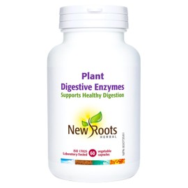NEW ROOTS HERBAL New Roots Herbal Plant Digestive Enzymes 60 Veggie Capsules, 20-Day Supply, Supports Digestive Comfort & Efficient Nutrient Absorption, Lipase, Lactase, Enzyme Blend, Non-GMO, Suitable for Women & Men