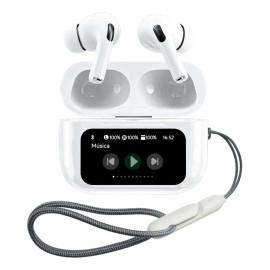 Mresxserm A9 Pro Blanco Con Smart Displayauricular Bluetooth 5.4 Con Cancelacin Activa De Ruido Anc, Puede Contestar Llamadas Control Remoto Tomar... 