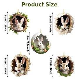 Easter Pendant Rabbit Easter Decoration, Pack of 5 Easter Decorations for Hanging, Easter Decoration for Hanging, Acrylic Pendant Easter, Easter Bunny Decoration, Easter Bunny Pendant for Easter