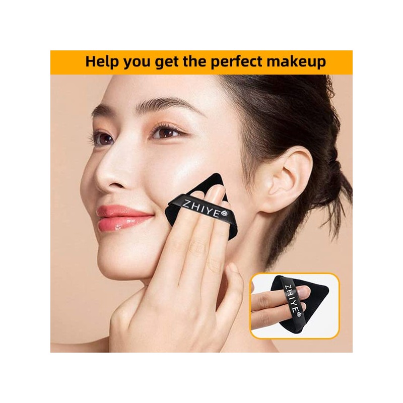 ZHIYE 6pcs Triangle Powder Puffs, Reusable Face Makeup Puff, Multifunctional
