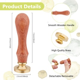 SUPERDANT Wild Berries Wax Sealing Stamp Wedding Vintage Seal Wax Seal Stamp Wax Sealing Stamp Brass Round Head Stamp with Wooden Handle for Gifts Packaging Greeting Cards