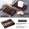 SANTUO 2Pcs Bamboo Soap Dish Hawaii Style Soap Dishes for