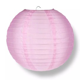 Quasimoon 4" Pink Round Nylon Lantern, Even Ribbing, Hanging Decoration (10 PACK)