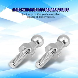 Ball Bolts, 2 Pieces Car Ball Stud Bolt, M6 Ball Bolt Fixing, Iron Replacement Clutch Ball Stud for Gas Lift Ball Head Cover