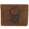Leather Wallet for Men in Brown with RFID Coin Compartment