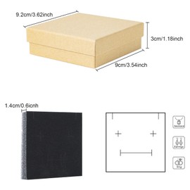 dedoot Kraft Jewelry Boxes, Pack of 30 Square Cardboard Jewelry Gift Box 3.5x3.5x1.2 Inch Small Necklace Ring Earring Kraft Box for Jewelry Set with Velvet Cushion, Brown