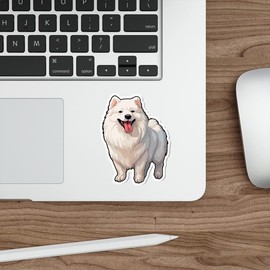Samoyed Sticker Decal Vinyl Small Waterproof for Water Bottle Mug Passport Book Scrapbook Notebook Laptop Tumbler Skateboard Computer Phone Size Funny Gift Car Stickers ID44990