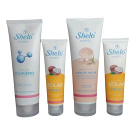 Kit Belleza Facial Concha Nácar, Colágeno Y Bloqueador Shelo