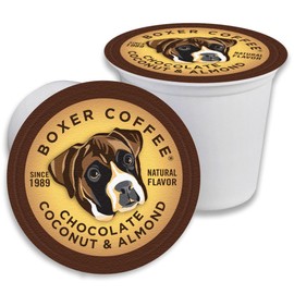 Boxer Coffee 52ct Chocolate Coconut Almond – Naturally Flavored Medium Roast Coffee Pods – Specialty Grade, Artisan Single-Serve Cups – Compatible with Keurig K-Cup Brewers
