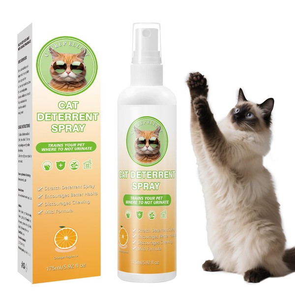 Moodyin Cat Deterrent Spray (5.92 fl oz), Natural Cat Repellent