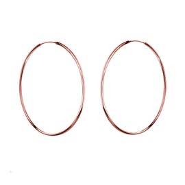 Nenalina 322091-400 Silver Women's Creole Earrings 40 mm Large Rose Gold, 925 Sterling Silver, Hoop Earrings for Women, Gold-Plated Hoop Earrings Thin, Sterling Silver, No Gemstone