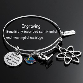 Kivosliviz Science Teacher Gifts Bracelet Science Teacher Appreciation Gift Teachers Plant Seeds That Grow Forever Atom Bracelet