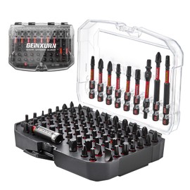 Geinxurn Impact Screwdriver Bits Set, 83Pieces Magnetic Muliti S2 Steel Phillips/Slotted/Square/Torx/Hex Insert Power Bits Tips Set with Impact Bit Holder and Socket Adapter (Black Storage Box Case)