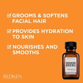 Redken Brews Beard & Skin Oil For Men, Grooming Oil, 1 Fl Oz