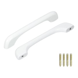 uxcell 2Pcs Wood Drawer Pulls Handles Set 128mm/5.04" Hole Spacing Beech Wood Kitchen Cabinets Knobs Handle Dresser Furniture, White