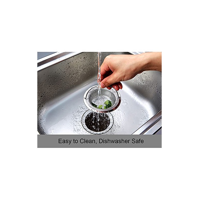 Kitchen Sink Strainer, 2-Pack Sink Strainer Basket with Handle, 4.5"