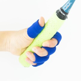 Incontesta Finger Splints, Set of 10 Compression Finger Sleeves Thumb Braces with Elastic Blue Covers for Basketball and Tennis Finger Supporter and Protector