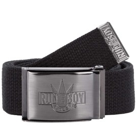 2Stoned Money Belt Safe Belt Unisex 4cm Wide Matte Buckle Rudeboy Stylee for Men and Women, Black (Rudeboy), Classic