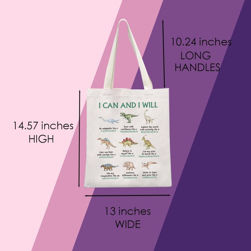 Dinosaur Tote Gift Dinosaur Lovers gift Dinosaur Motivational Bag Dinosaur