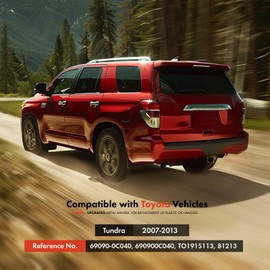 A-Premium Tailgate Handle - Upgraded Metal - Compatible with 2007-2013 Toyota Tundra - Textured Black, Liftgate Latch Handle, with Keyhole, Without Camera Hole, Replace# TO1915113, 690900C040