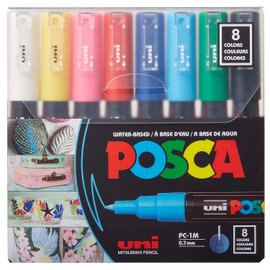 POSCA 8-Colour Paint Marker Set, PC-1M Extra Fine