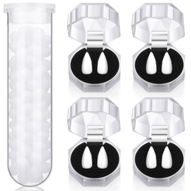 Zhanmai 4 Pair Vampire Fangs Fake Teeth with Teeth Pellets for Cosplay Props, White (17 mm)