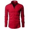 H2H Men's Dress Shirts Long Sleeve Formal Solid Business Wddding
