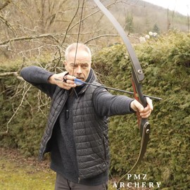 PMZ Recurve Bow and Arrow, Newset Professional Aldults Archery Hunting Bow, 60'' Wooden Takedown Bow, for Youth Beginners to Advanced Outdoor Practice & Hunting, Right Hand, 35 lbs