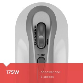 BLACK+DECKER Lightweight Hand Mixer, White,  MX1500W