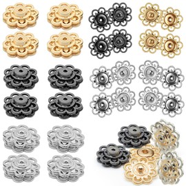 30 Pairs Metal Snaps Press Studs No Sewing Vintage Metal Snap Fasteners 21mm Snap Buttons for Sewing Bags Clothes Sewing Accessories