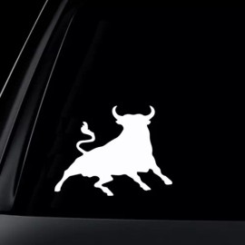 AK Stickers Toro Bull - Vinyl Decal Outdoor Weatherproof - White, (A) X-Small: 3"